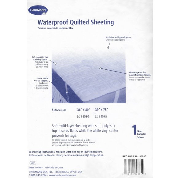 Hospital Bed Quilted Mattress Protector 36x80 Twin - Picture 2 of 3